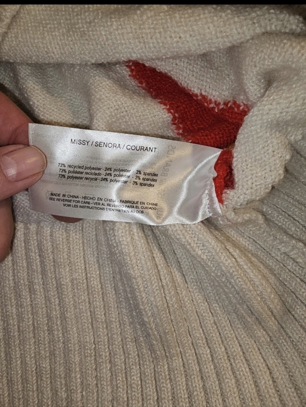 SkinnyGirl Sz. Large White/rainbow Sweater - Picture 5 of 6